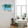 Artland Artprint Blik uit het venster palmenstrand Caribic als artprint van aluminium artprint voor buiten artprint op linnen poster muursticker - Thumbnail 2