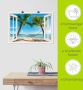 Artland Artprint Blik uit het venster palmenstrand Caribic als artprint van aluminium artprint voor buiten artprint op linnen poster muursticker - Thumbnail 6