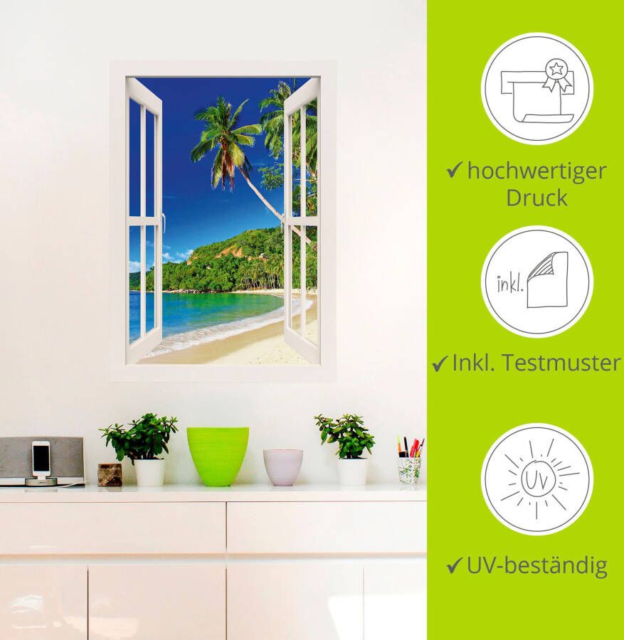 Artland Artprint Blik uit het venster paradijs als artprint op linnen poster muursticker in verschillende maten