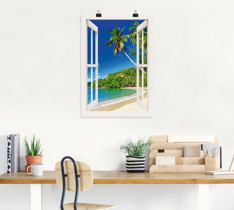 Artland Artprint Blik uit het venster paradijs als artprint op linnen poster muursticker in verschillende maten