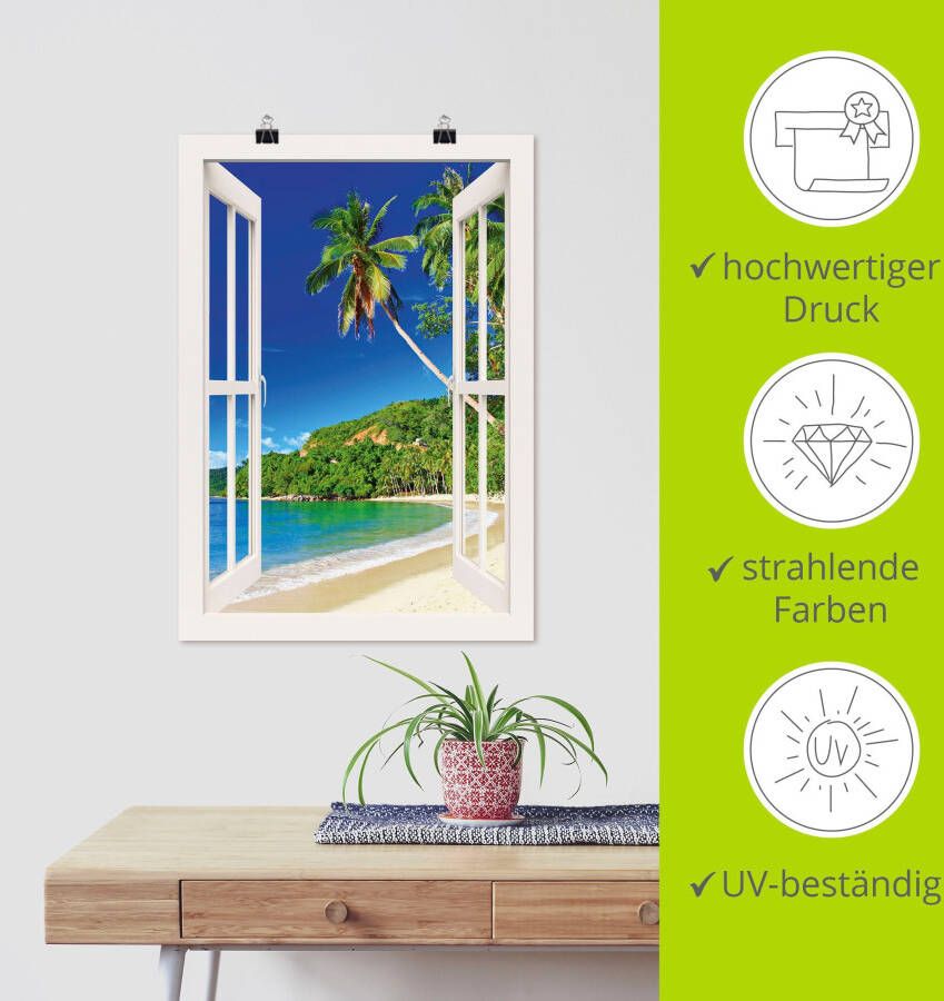 Artland Artprint Blik uit het venster paradijs als artprint op linnen poster muursticker in verschillende maten