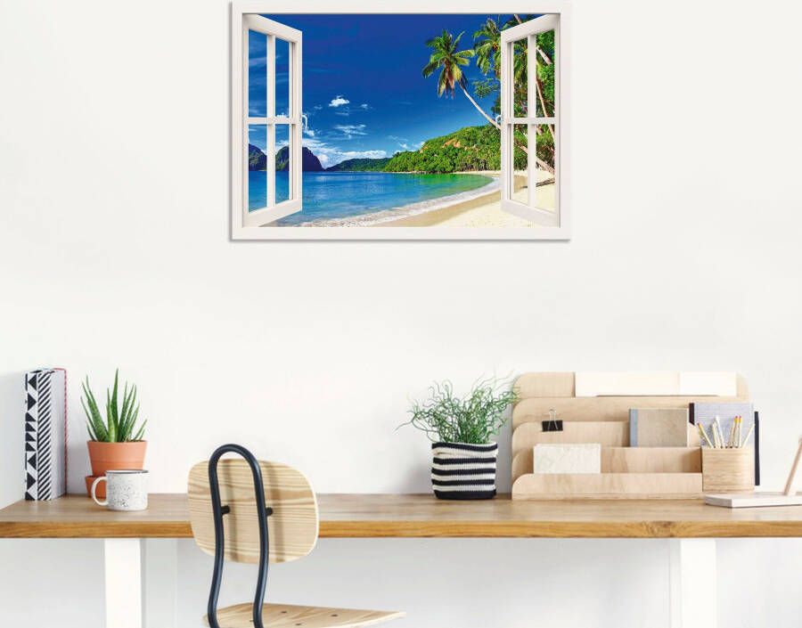 Artland Artprint Blik uit het venster paradijs als artprint van aluminium artprint voor buiten artprint op linnen poster muursticker