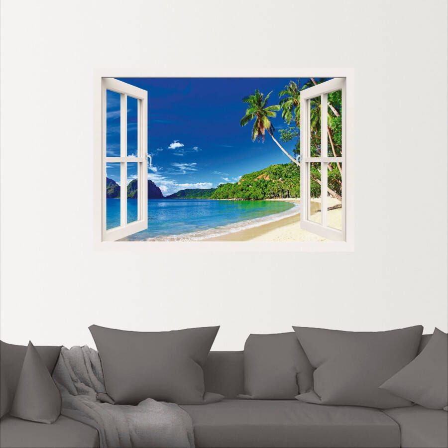 Artland Artprint Blik uit het venster paradijs als artprint van aluminium artprint voor buiten artprint op linnen poster muursticker