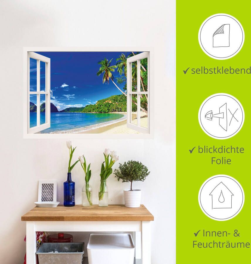 Artland Artprint Blik uit het venster paradijs als artprint van aluminium artprint voor buiten artprint op linnen poster muursticker