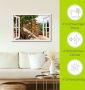 Artland Artprint Blik uit het venster rozen op balkon Toscane als artprint van aluminium artprint voor buiten artprint op linnen poster muursticker - Thumbnail 6