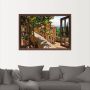 Artland Artprint Blik uit het venster rozen op balkon Toscane als artprint van aluminium artprint voor buiten artprint op linnen poster muursticker - Thumbnail 2