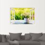 Artland Artprint Blik uit het venster tuin met madeliefje als artprint van aluminium artprint op linnen muursticker verschillende maten - Thumbnail 2