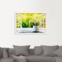 Artland Artprint Blik uit het venster tuin met madeliefje als artprint van aluminium artprint op linnen muursticker verschillende maten - Thumbnail 4