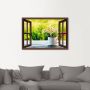 Artland Artprint Blik uit het venster tuin met madeliefje als artprint van aluminium artprint voor buiten artprint op linnen in verschillende maten - Thumbnail 3