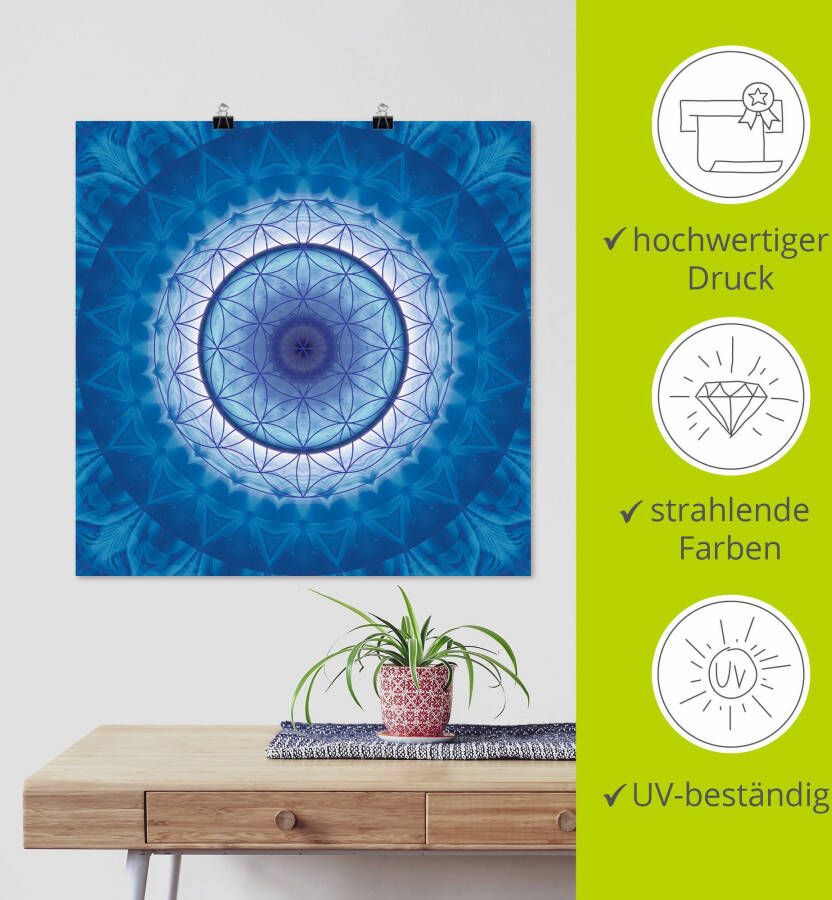 Artland Artprint Bloem van het leven 2 als artprint op linnen poster in verschillende formaten maten