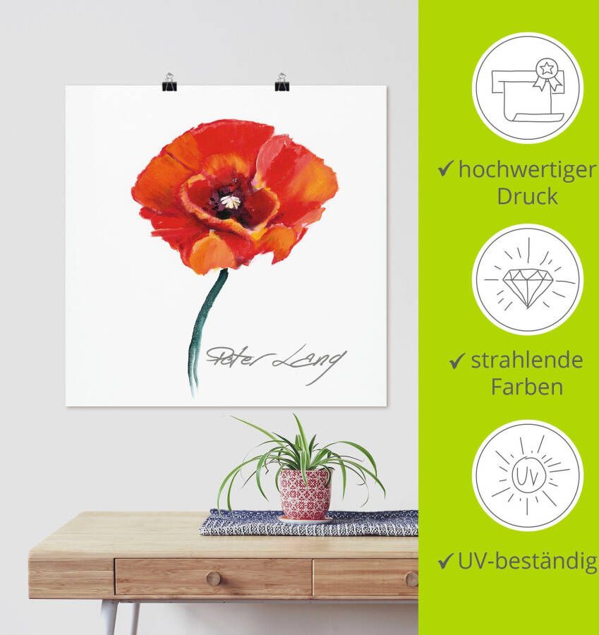 Artland Artprint Bloem_wit III als artprint op linnen poster in verschillende formaten maten