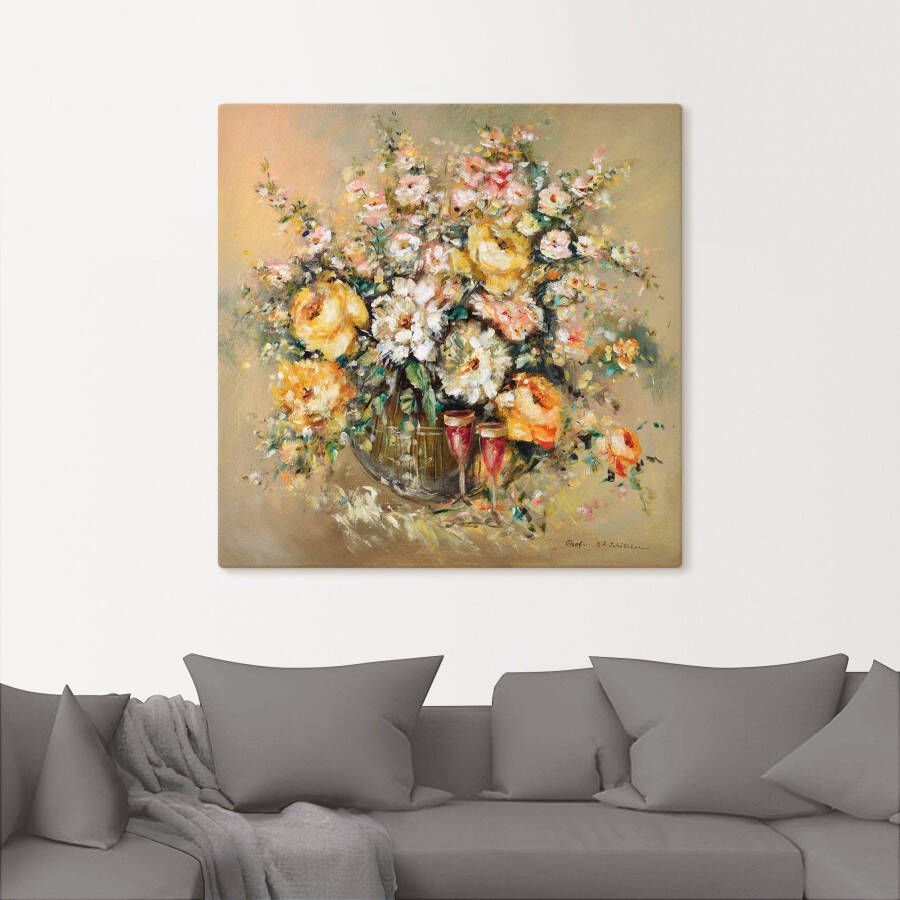 Artland Artprint Bloemen en sterke dranken als artprint op linnen poster muursticker in verschillende maten