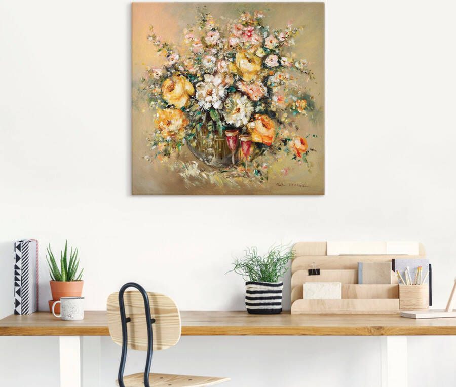 Artland Artprint Bloemen en sterke dranken als artprint op linnen poster muursticker in verschillende maten