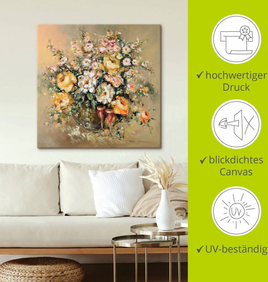 Artland Artprint Bloemen en sterke dranken als artprint op linnen poster muursticker in verschillende maten