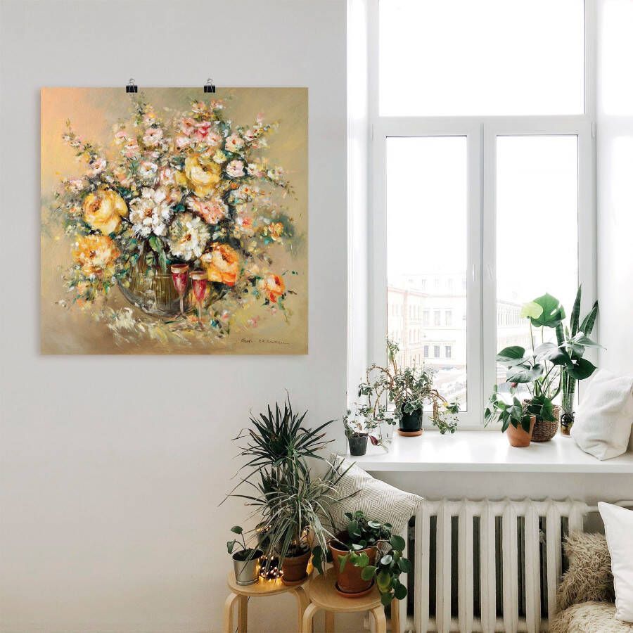 Artland Artprint Bloemen en sterke dranken als artprint op linnen poster muursticker in verschillende maten