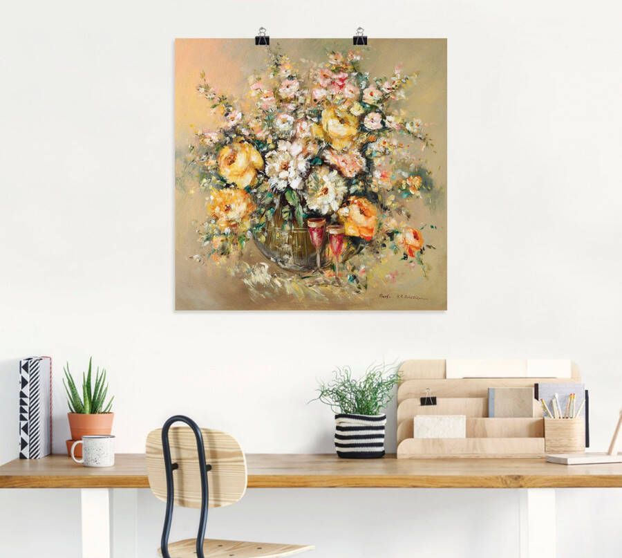 Artland Artprint Bloemen en sterke dranken als artprint op linnen poster muursticker in verschillende maten