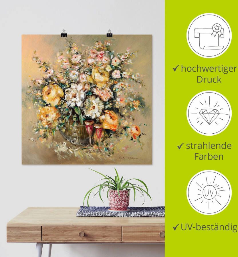 Artland Artprint Bloemen en sterke dranken als artprint op linnen poster muursticker in verschillende maten