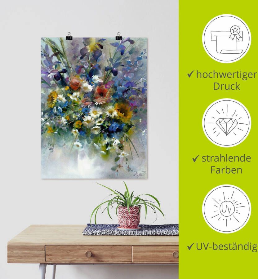 Artland Artprint Bloemen impressie als artprint op linnen poster in verschillende formaten maten