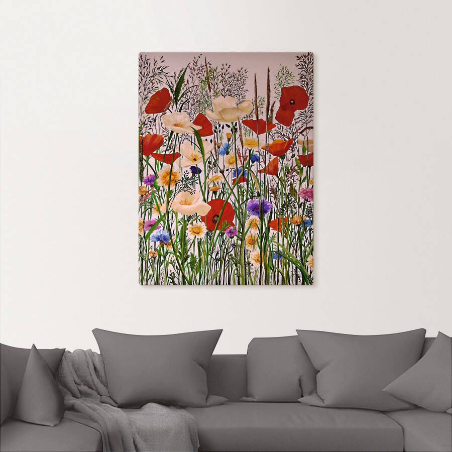 Artland Artprint Bloemenweide als artprint op linnen muursticker in verschillende maten