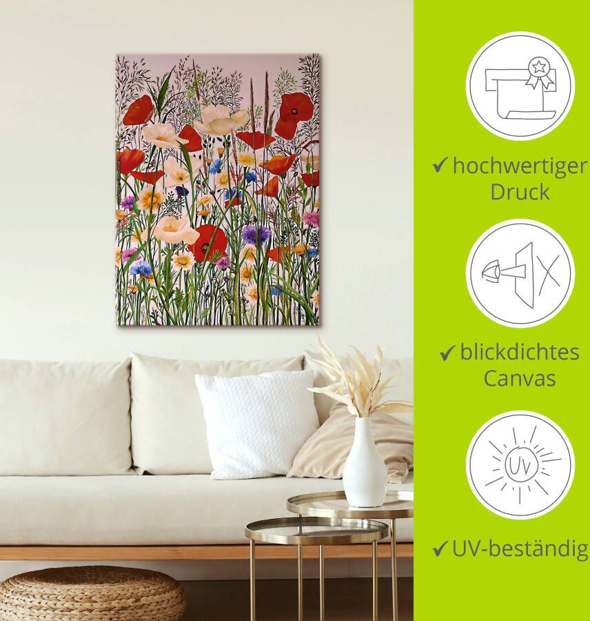 Artland Artprint Bloemenweide als artprint op linnen muursticker in verschillende maten