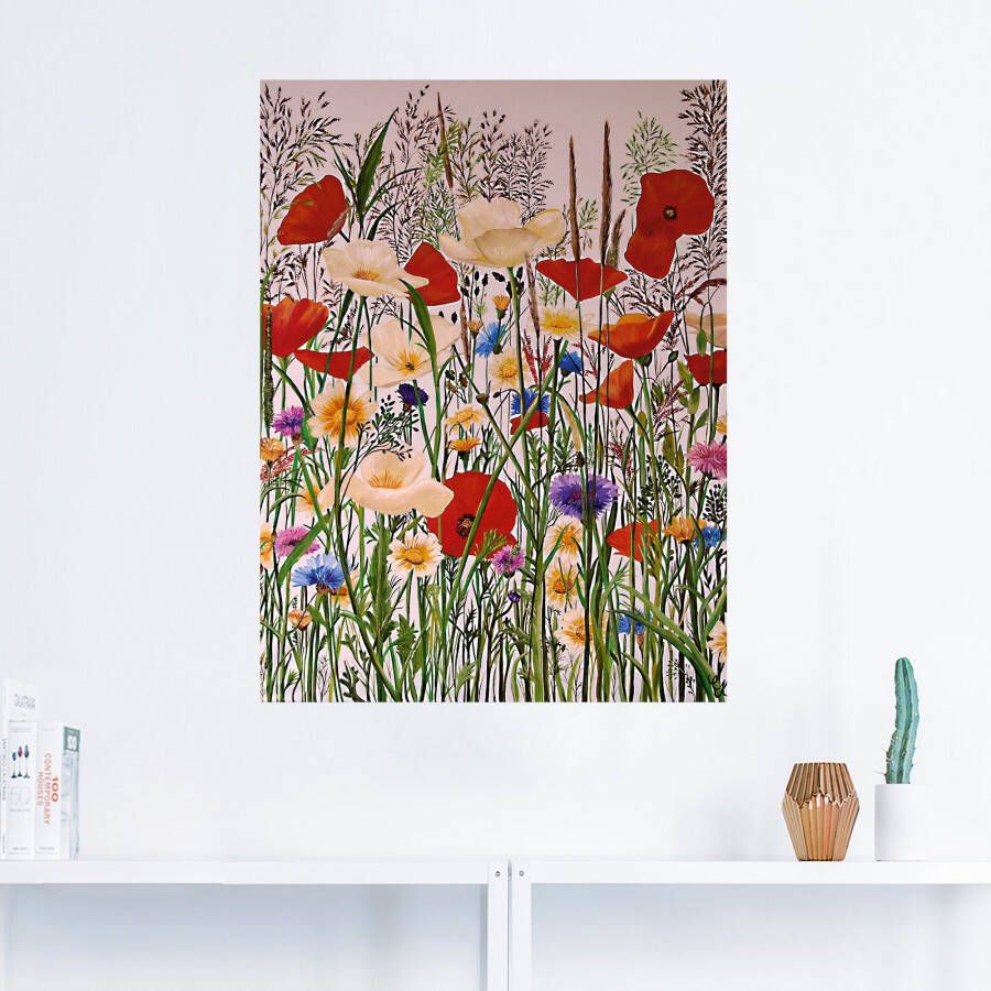 Artland Artprint Bloemenweide als artprint op linnen muursticker in verschillende maten