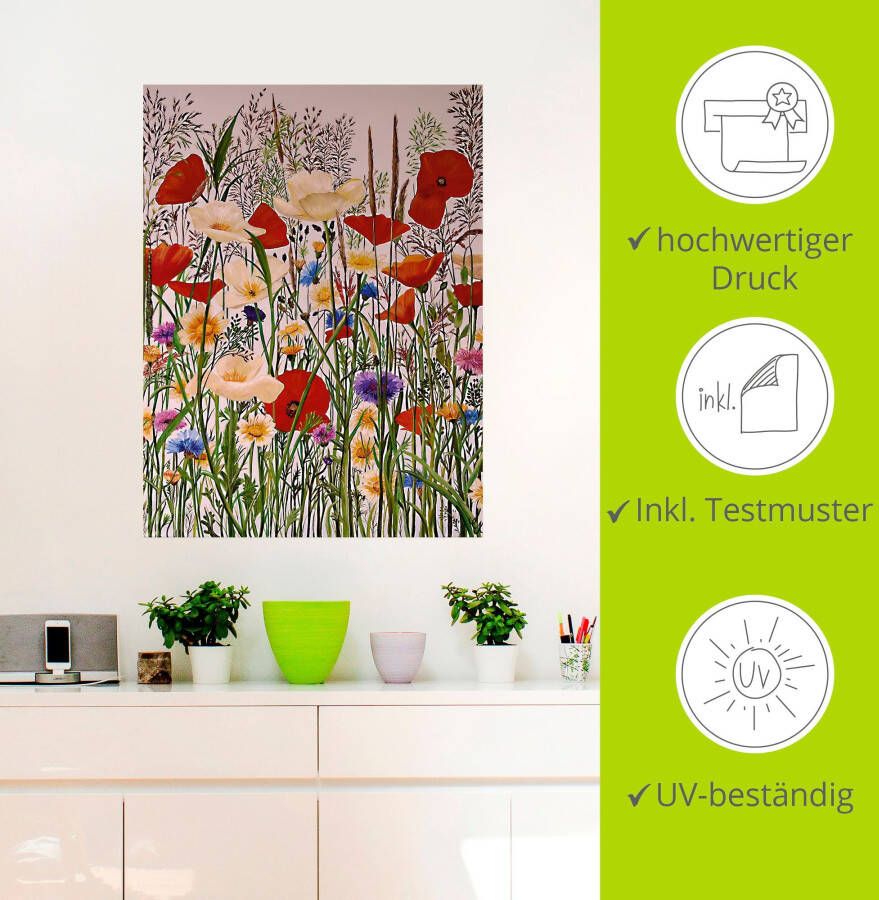 Artland Artprint Bloemenweide als artprint op linnen muursticker in verschillende maten