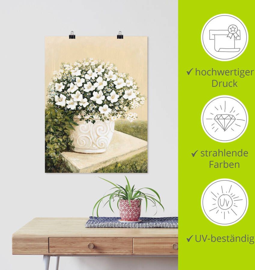 Artland Artprint Bloempot I als artprint van aluminium artprint voor buiten artprint op linnen poster in verschillende maten. maten