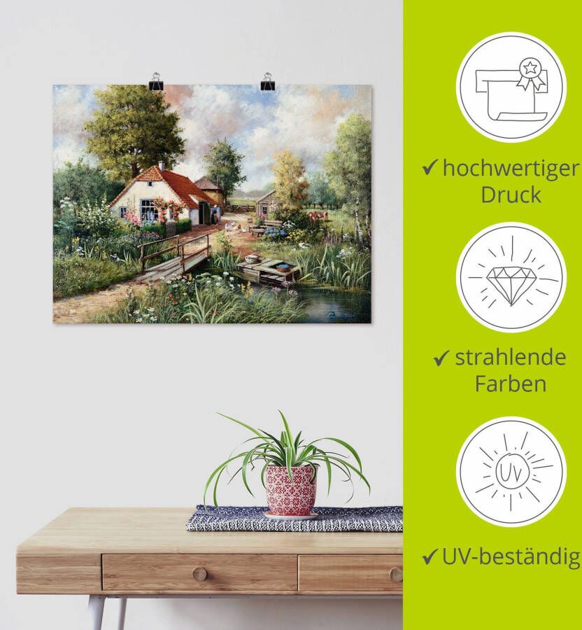 Artland Artprint Boerderij als artprint op linnen poster in verschillende formaten maten