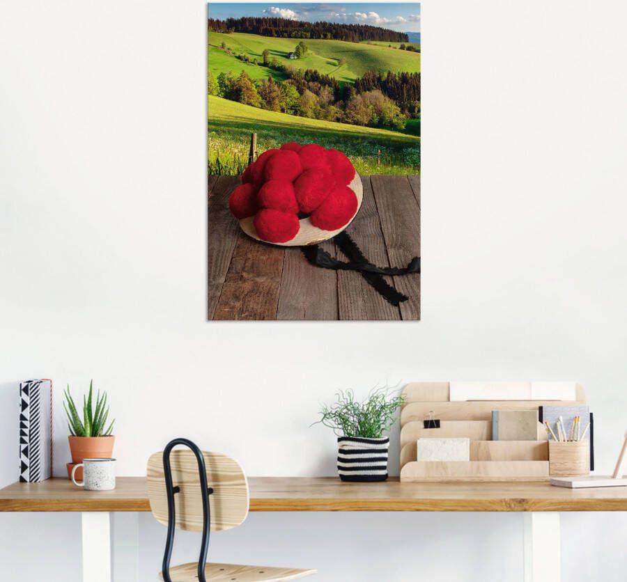 Artland Artprint Bollenhut uit het Zwarte Woud op een houten tafel als artprint van aluminium artprint voor buiten artprint op linnen in verschillende maten