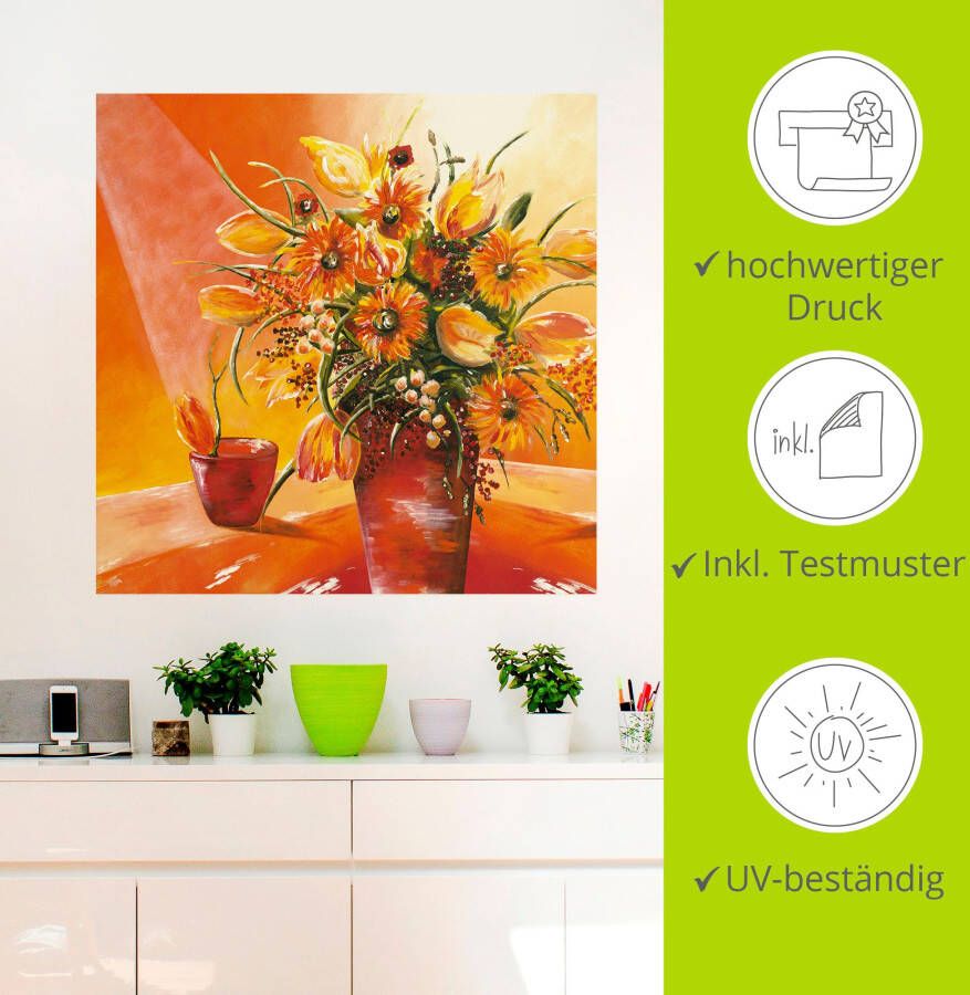 Artland Artprint Bos bloemen in vaas I als artprint van aluminium artprint op linnen muursticker verschillende maten