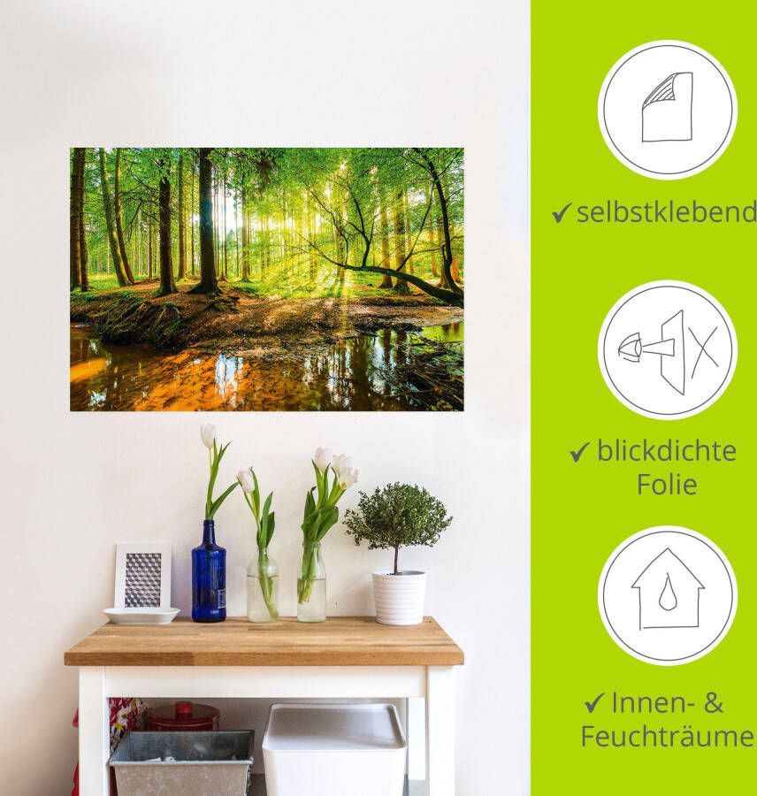 Artland Artprint Bos met beek als artprint van aluminium artprint voor buiten artprint op linnen poster muursticker