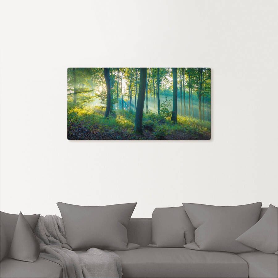 Artland Artprint Bos panorama als artprint van aluminium artprint voor buiten artprint op linnen poster muursticker