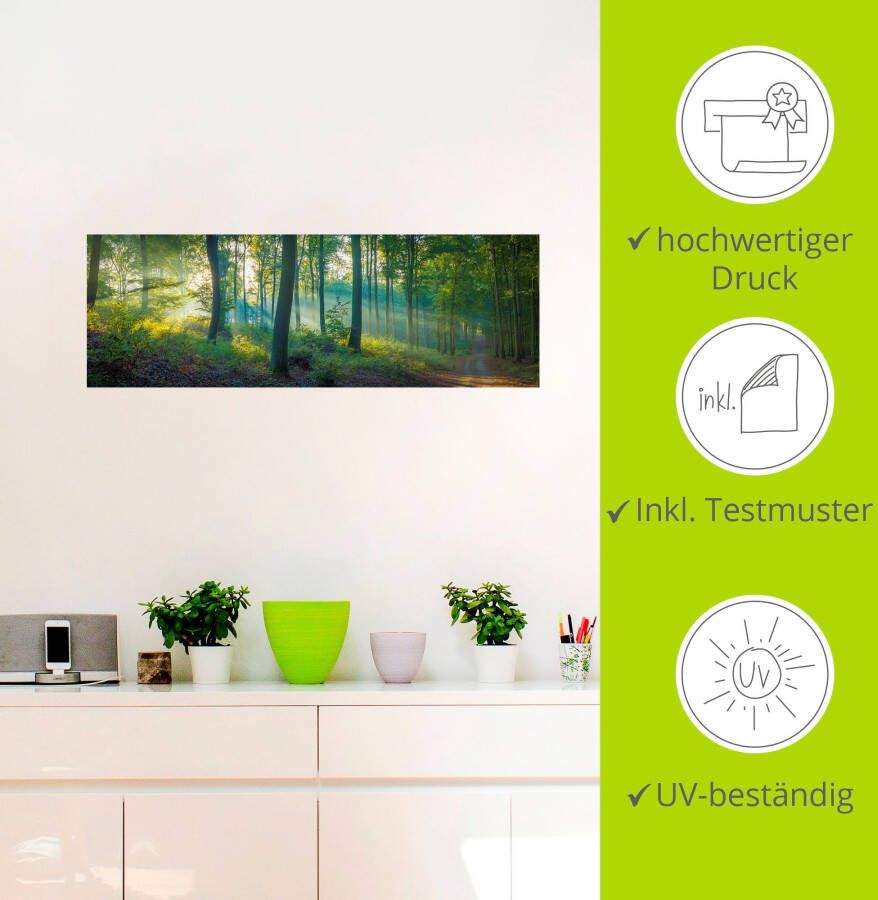 Artland Artprint Bos panorama als artprint van aluminium artprint voor buiten artprint op linnen poster muursticker