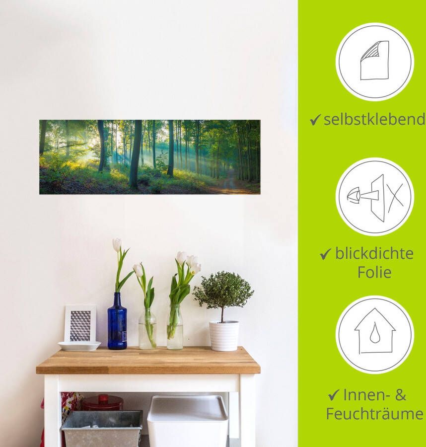 Artland Artprint Bos panorama als artprint van aluminium artprint voor buiten artprint op linnen poster muursticker