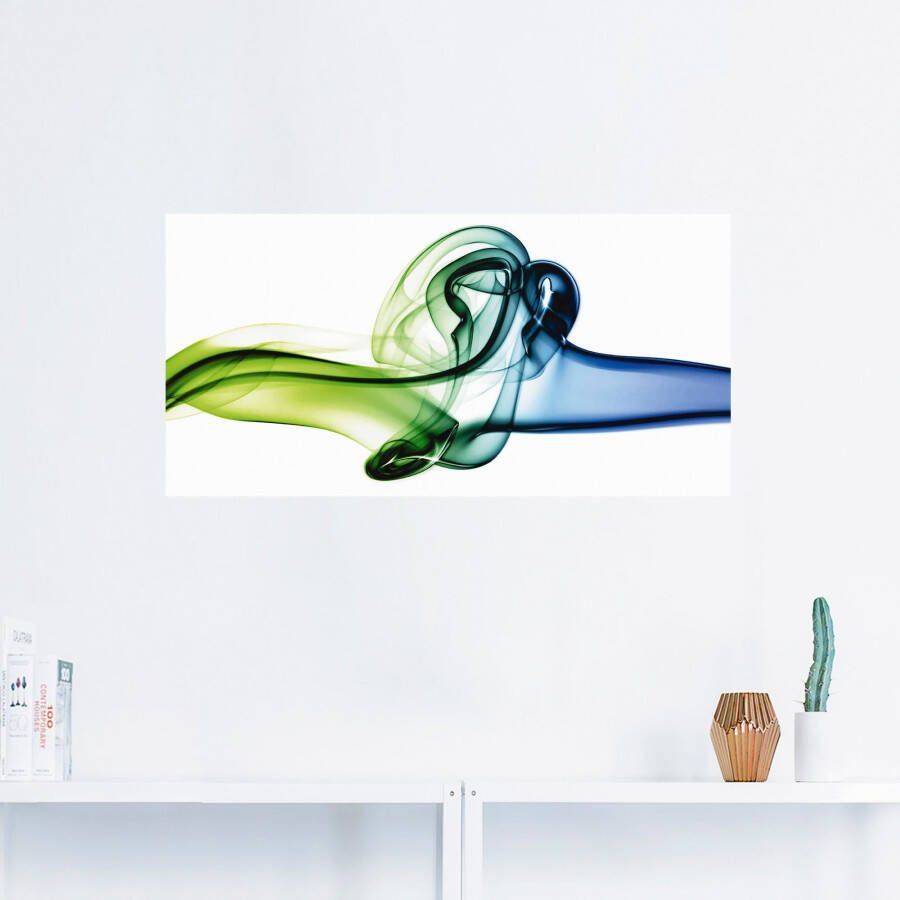 Artland Artprint Botsing van blauw en groen als artprint van aluminium artprint op linnen muursticker verschillende maten