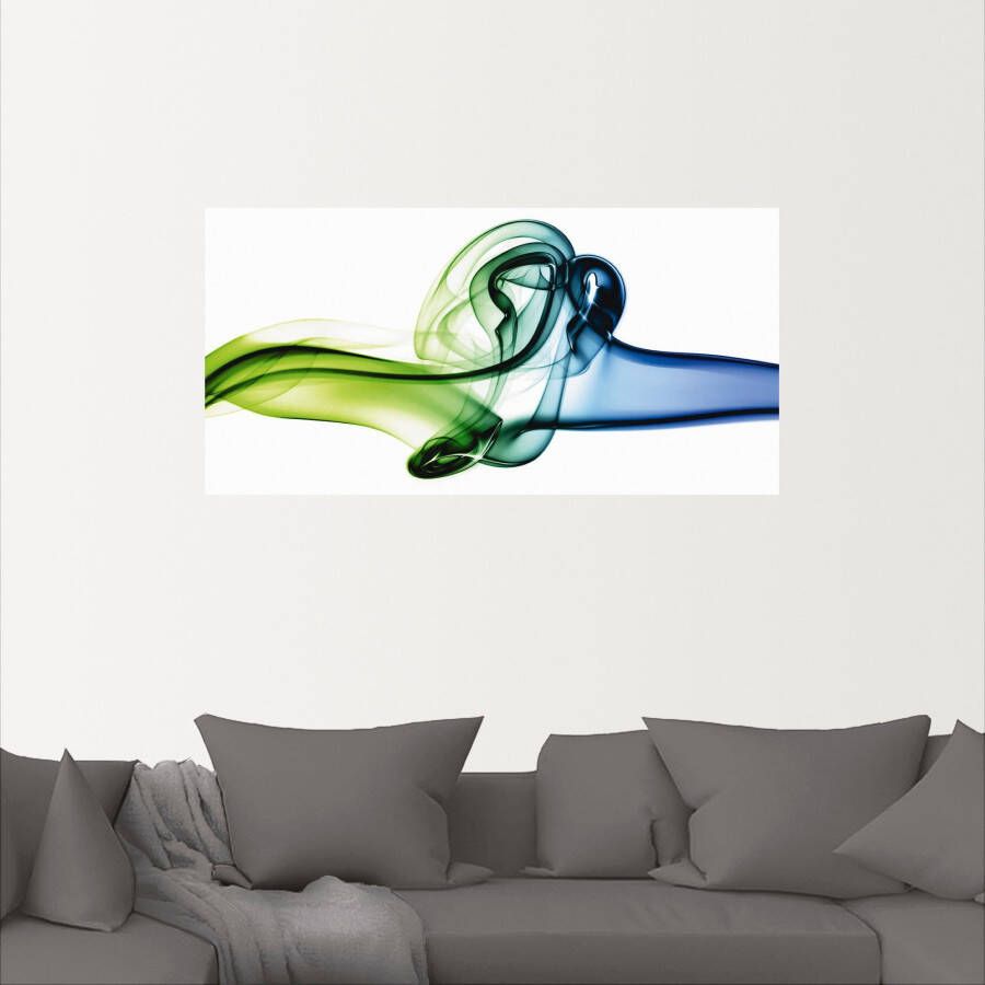 Artland Artprint Botsing van blauw en groen als artprint van aluminium artprint op linnen muursticker verschillende maten