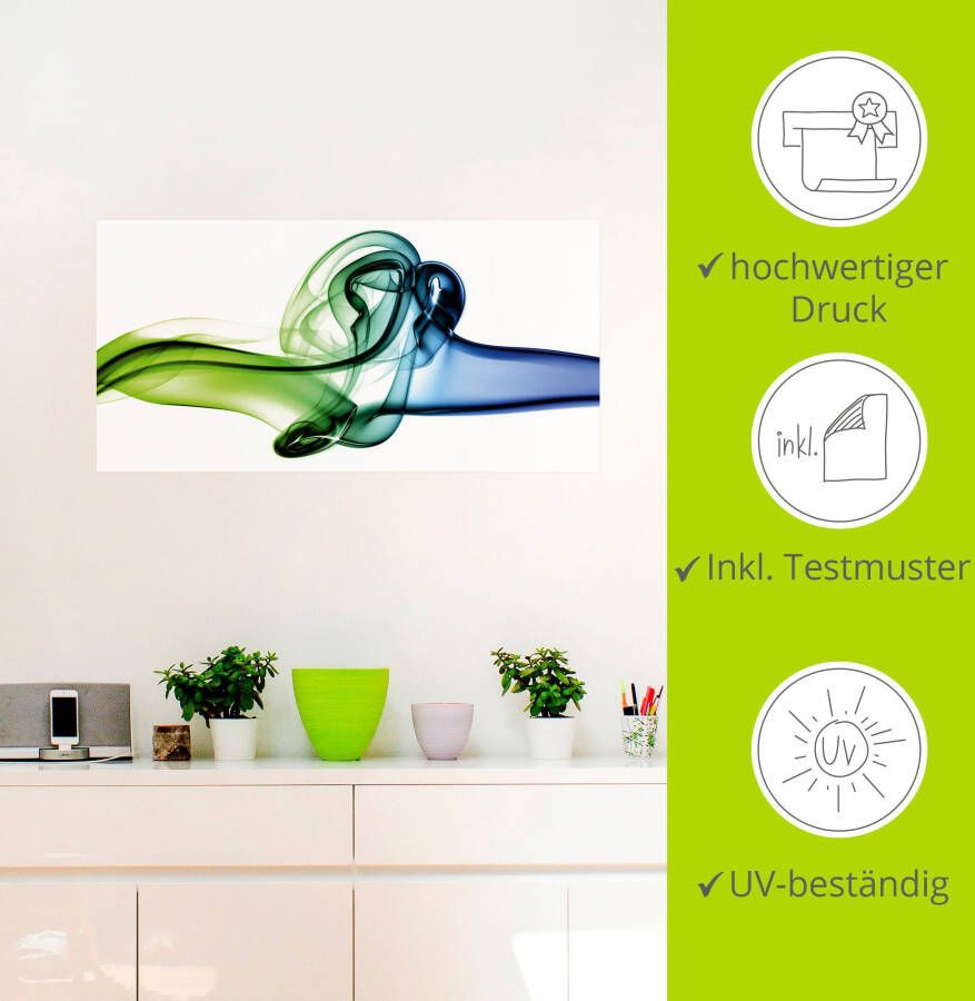 Artland Artprint Botsing van blauw en groen als artprint van aluminium artprint op linnen muursticker verschillende maten