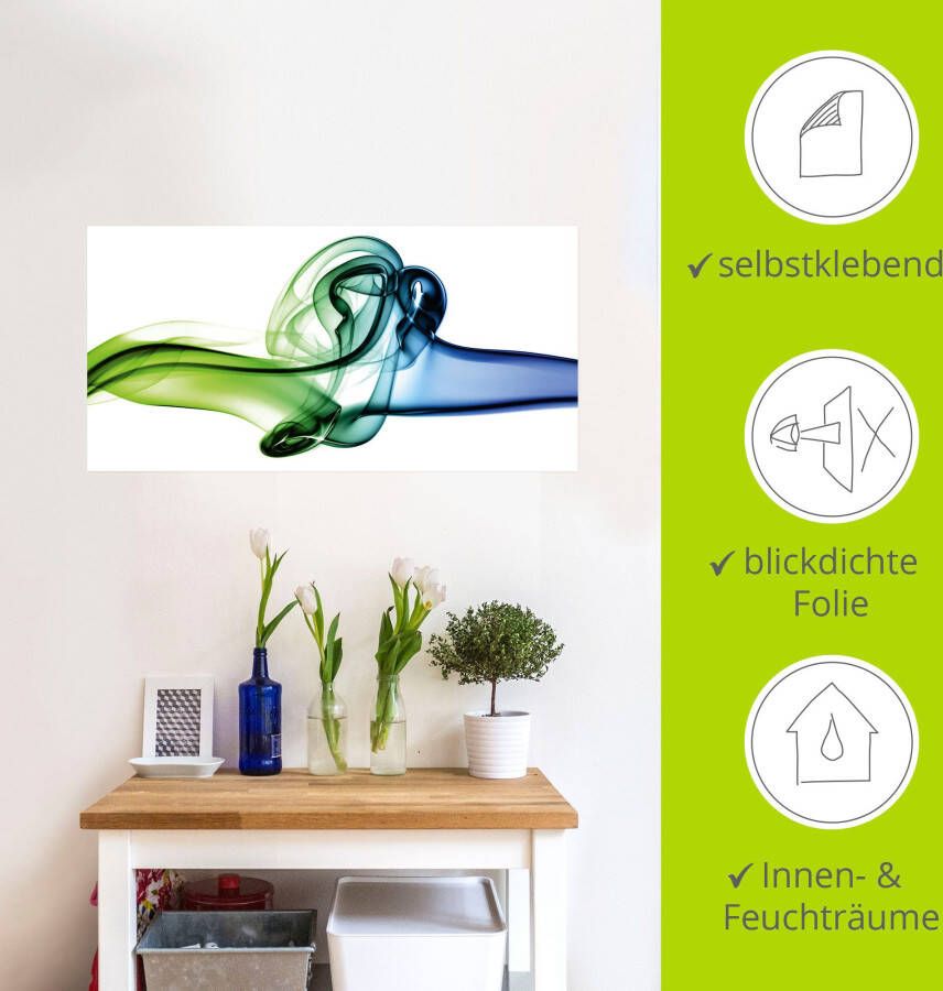 Artland Artprint Botsing van blauw en groen als artprint van aluminium artprint op linnen muursticker verschillende maten