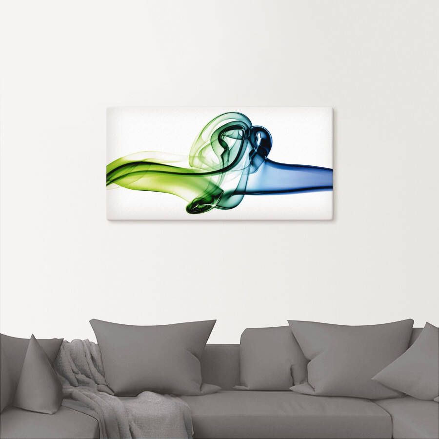 Artland Artprint Botsing van blauw en groen als artprint van aluminium artprint op linnen muursticker verschillende maten