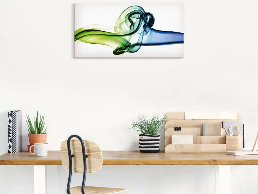 Artland Artprint Botsing van blauw en groen als artprint van aluminium artprint op linnen muursticker verschillende maten