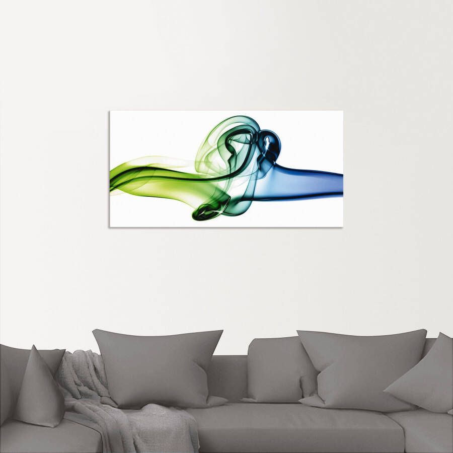 Artland Artprint Botsing van blauw en groen als artprint van aluminium artprint op linnen muursticker verschillende maten