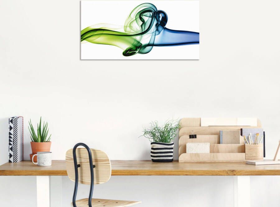 Artland Artprint Botsing van blauw en groen als artprint van aluminium artprint op linnen muursticker verschillende maten