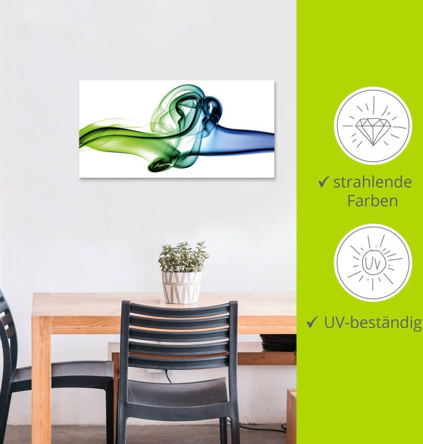 Artland Artprint Botsing van blauw en groen als artprint van aluminium artprint op linnen muursticker verschillende maten