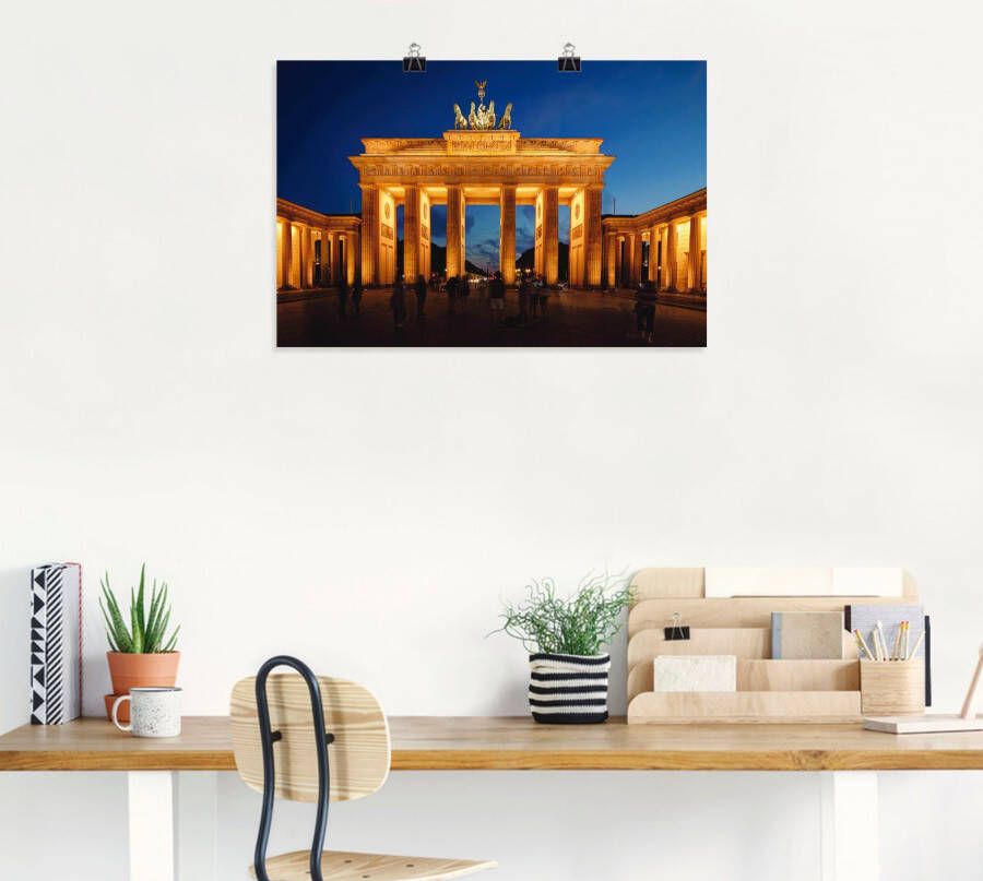 Artland Artprint Brandenburger Tor bij avondschemering als artprint op linnen poster in verschillende formaten maten