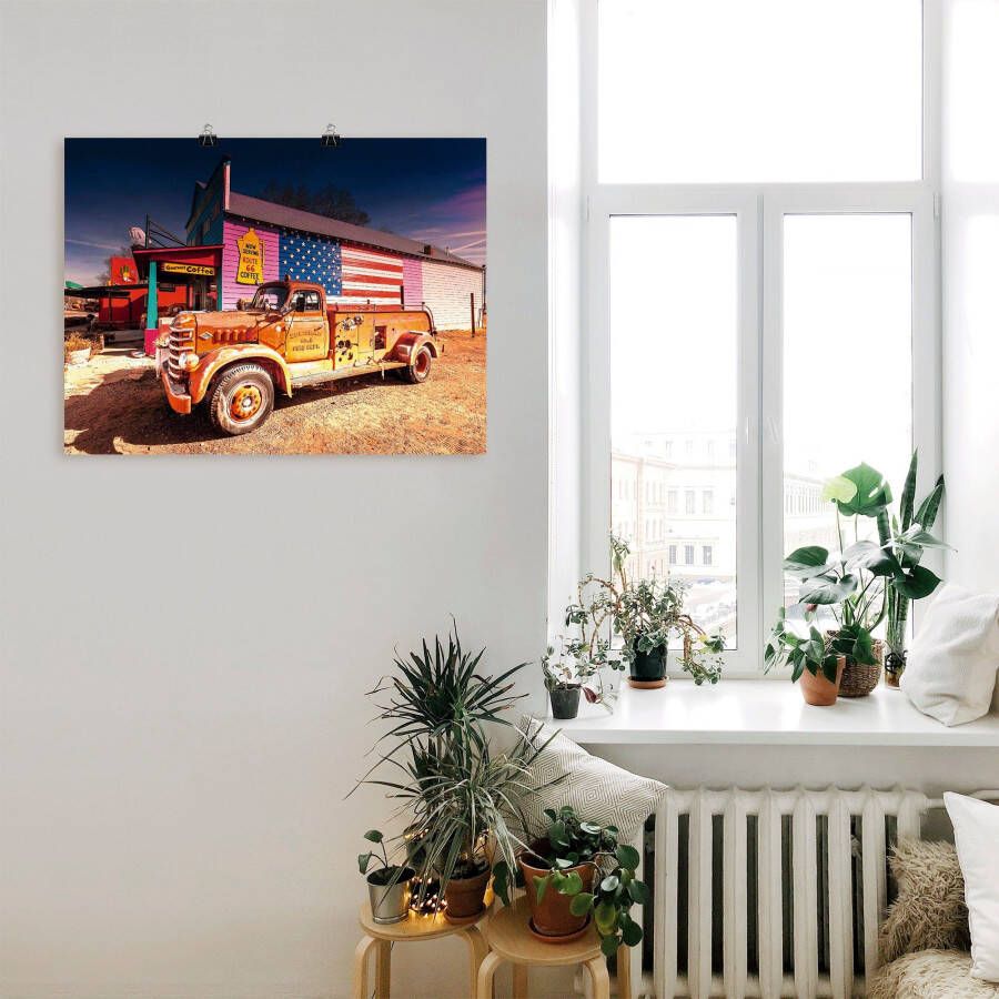 Artland Artprint Brandweer oldtimer als poster muursticker in verschillende maten