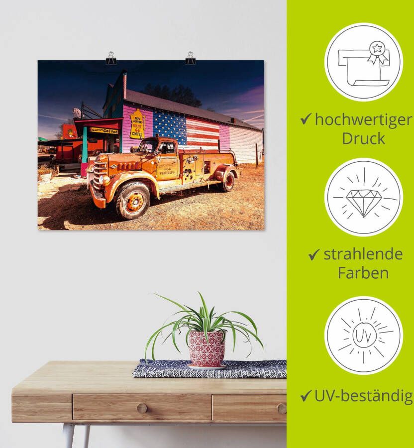 Artland Artprint Brandweer oldtimer als poster muursticker in verschillende maten