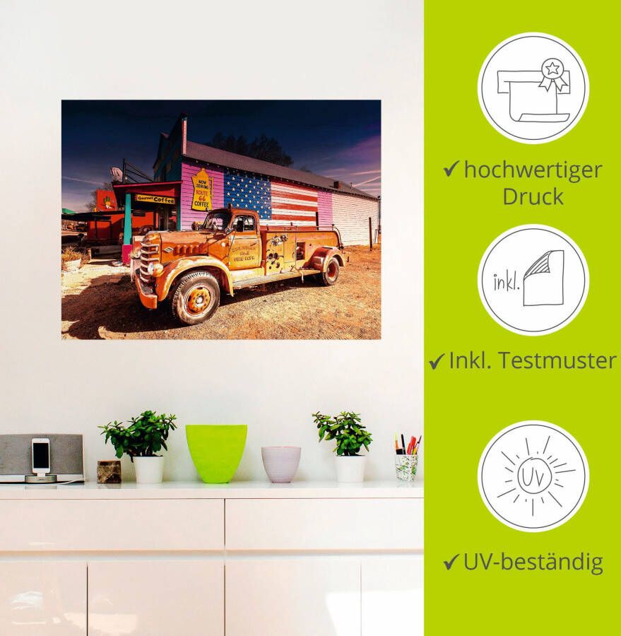 Artland Artprint Brandweer oldtimer als poster muursticker in verschillende maten