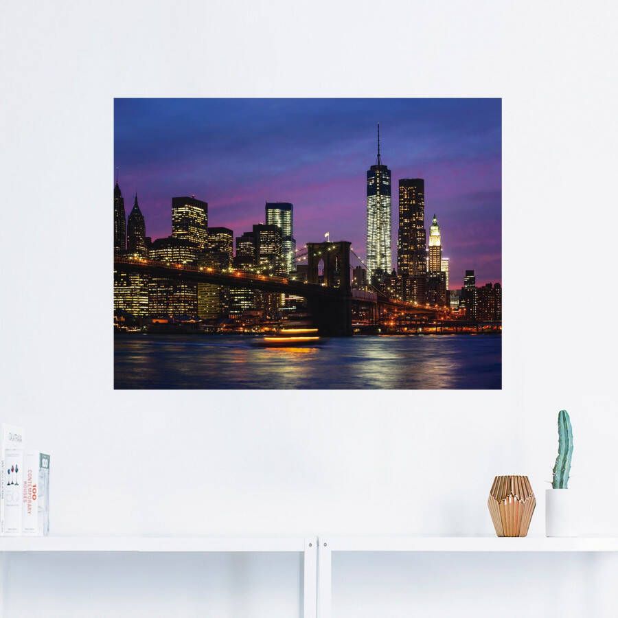 Artland Artprint Brooklyn Bridge als poster muursticker in verschillende maten