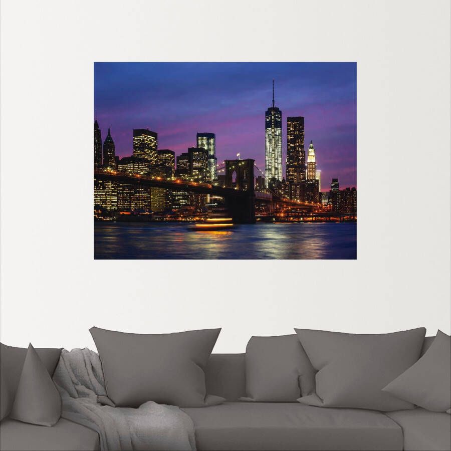 Artland Artprint Brooklyn Bridge als poster muursticker in verschillende maten