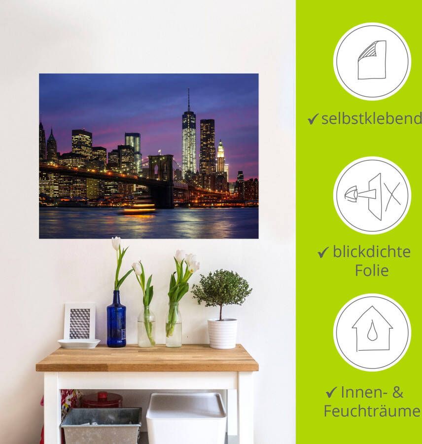 Artland Artprint Brooklyn Bridge als poster muursticker in verschillende maten